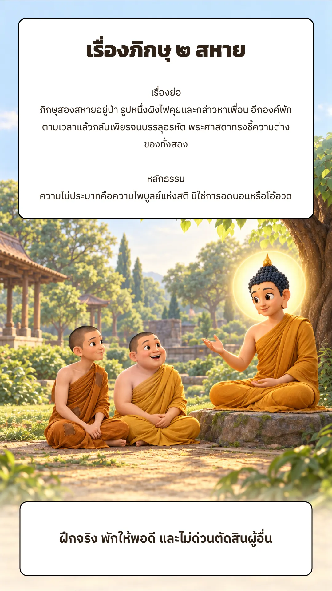 เรื่องภิกษุสองสหาย ปกหลัง