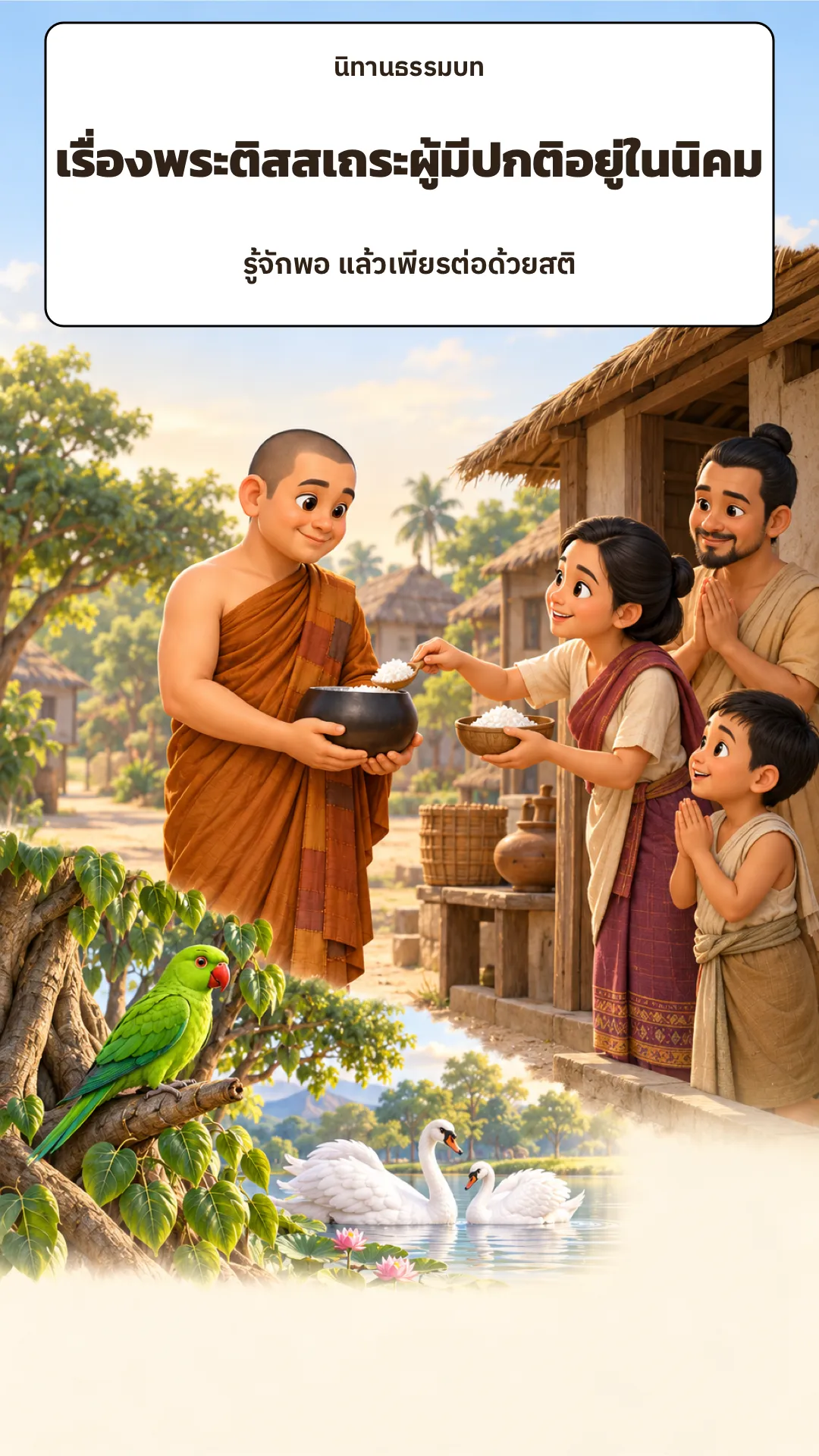 ปกเรื่อง เรื่องพระติสสเถระผู้มีปกติอยู่ในนิคม