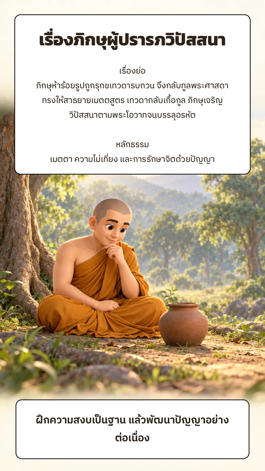 เรื่องภิกษุผู้ปรารภวิปัสสนา ปกหลัง