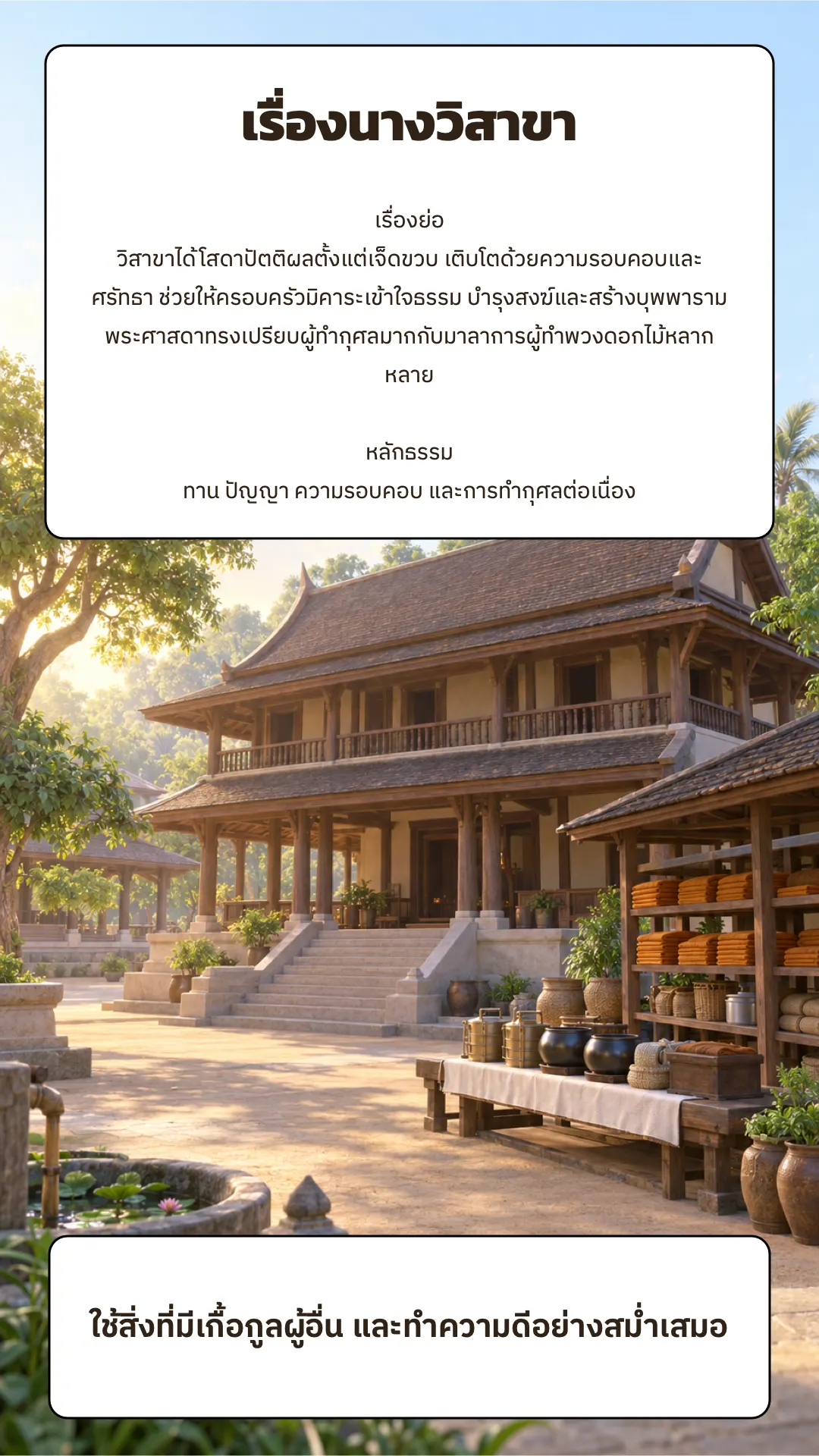 เรื่องนางวิสาขา ปกหลัง