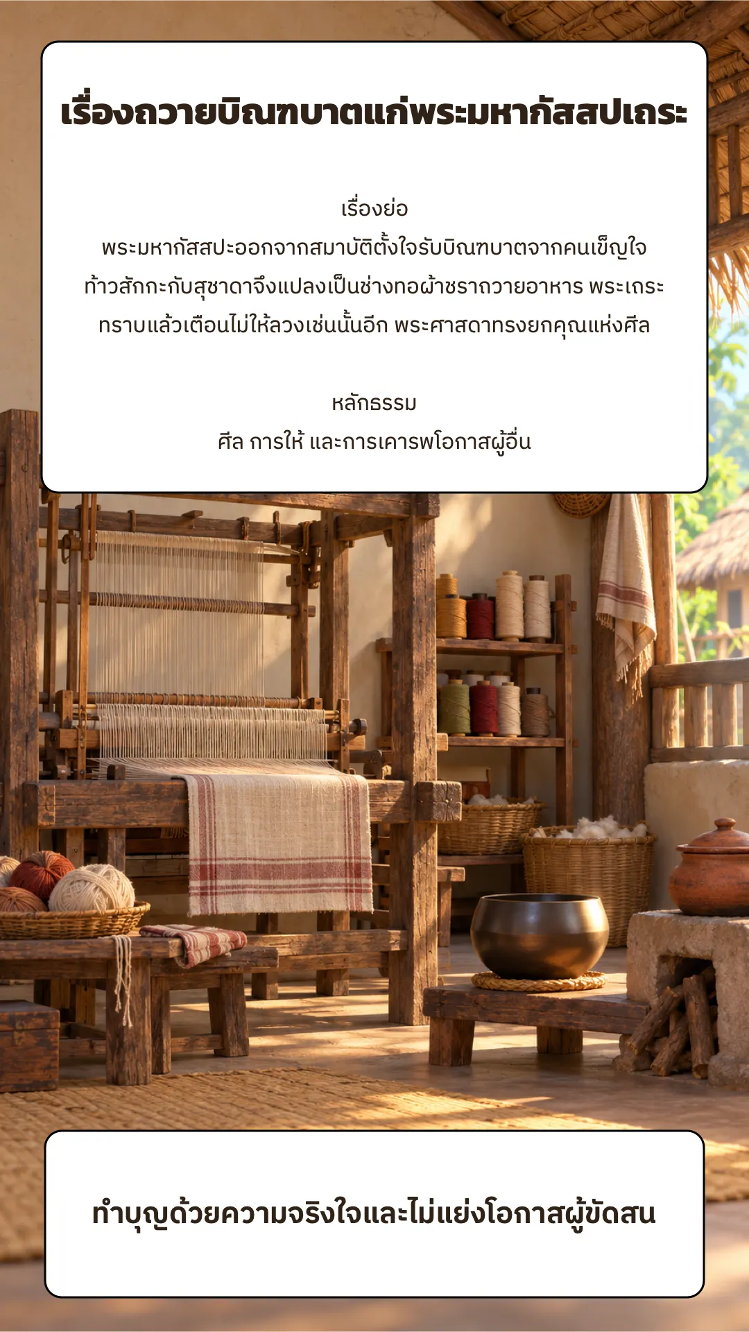 เรื่องถวายบิณฑบาตแก่พระมหากัสสปเถระ ปกหลัง