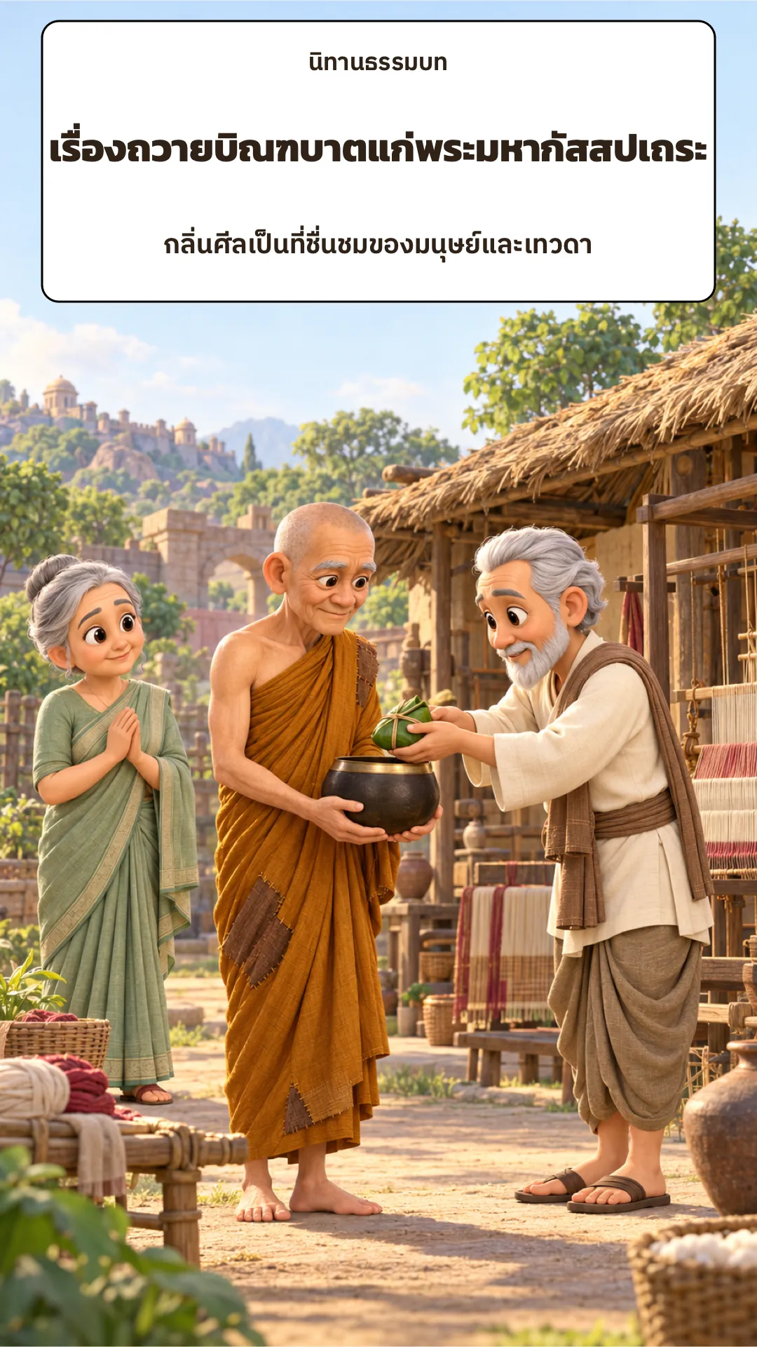 ปกเรื่อง เรื่องถวายบิณฑบาตแก่พระมหากัสสปเถระ