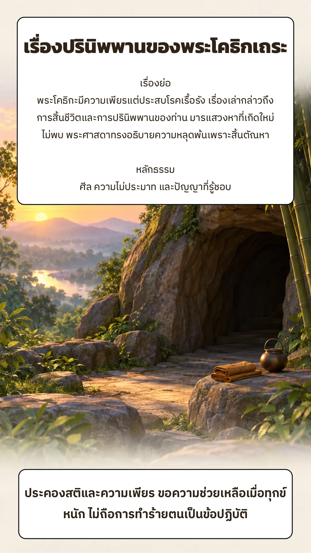 เรื่องปรินิพพานของพระโคธิกเถระ ปกหลัง