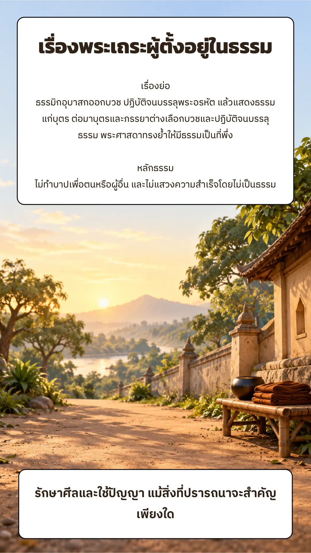 เรื่องพระเถระผู้ตั้งอยู่ในธรรม ปกหลัง