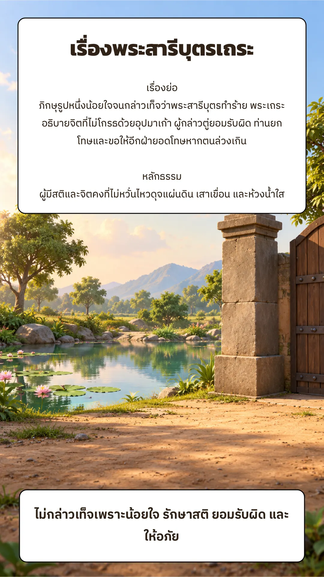 เรื่องพระสารีบุตรเถระ ปกหลัง