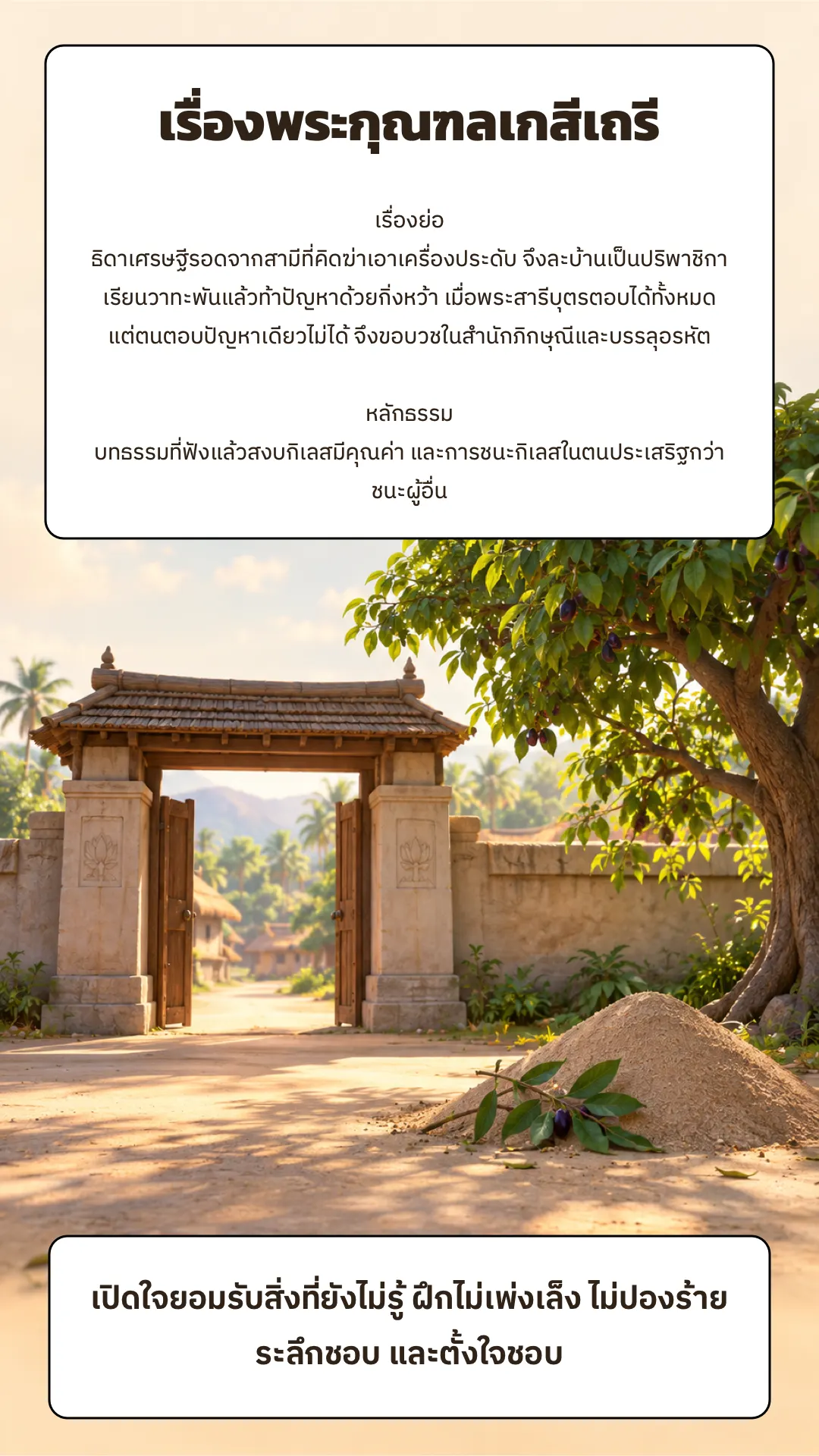 เรื่องพระกุณฑลเกสีเถรี ปกหลัง
