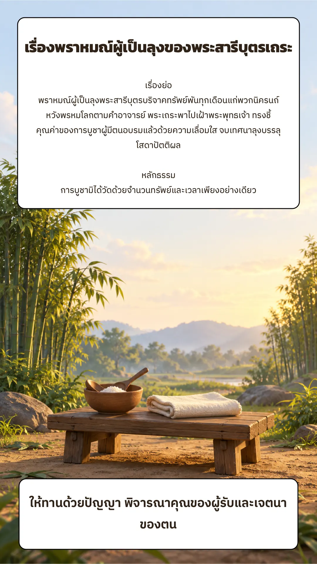เรื่องพราหมณ์ผู้เป็นลุงของพระสารีบุตรเถระ ปกหลัง