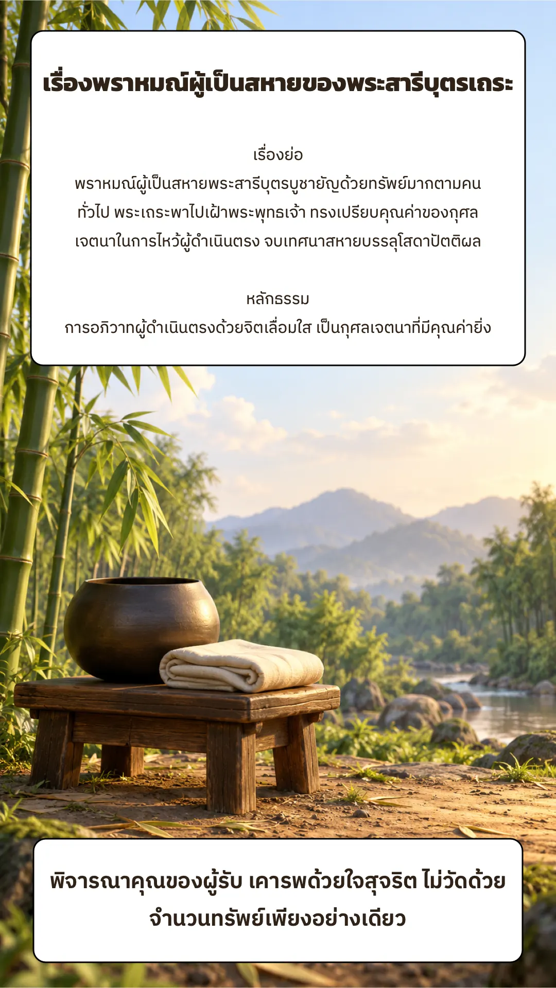 เรื่องพราหมณ์ผู้เป็นสหายของพระสารีบุตรเถระ ปกหลัง