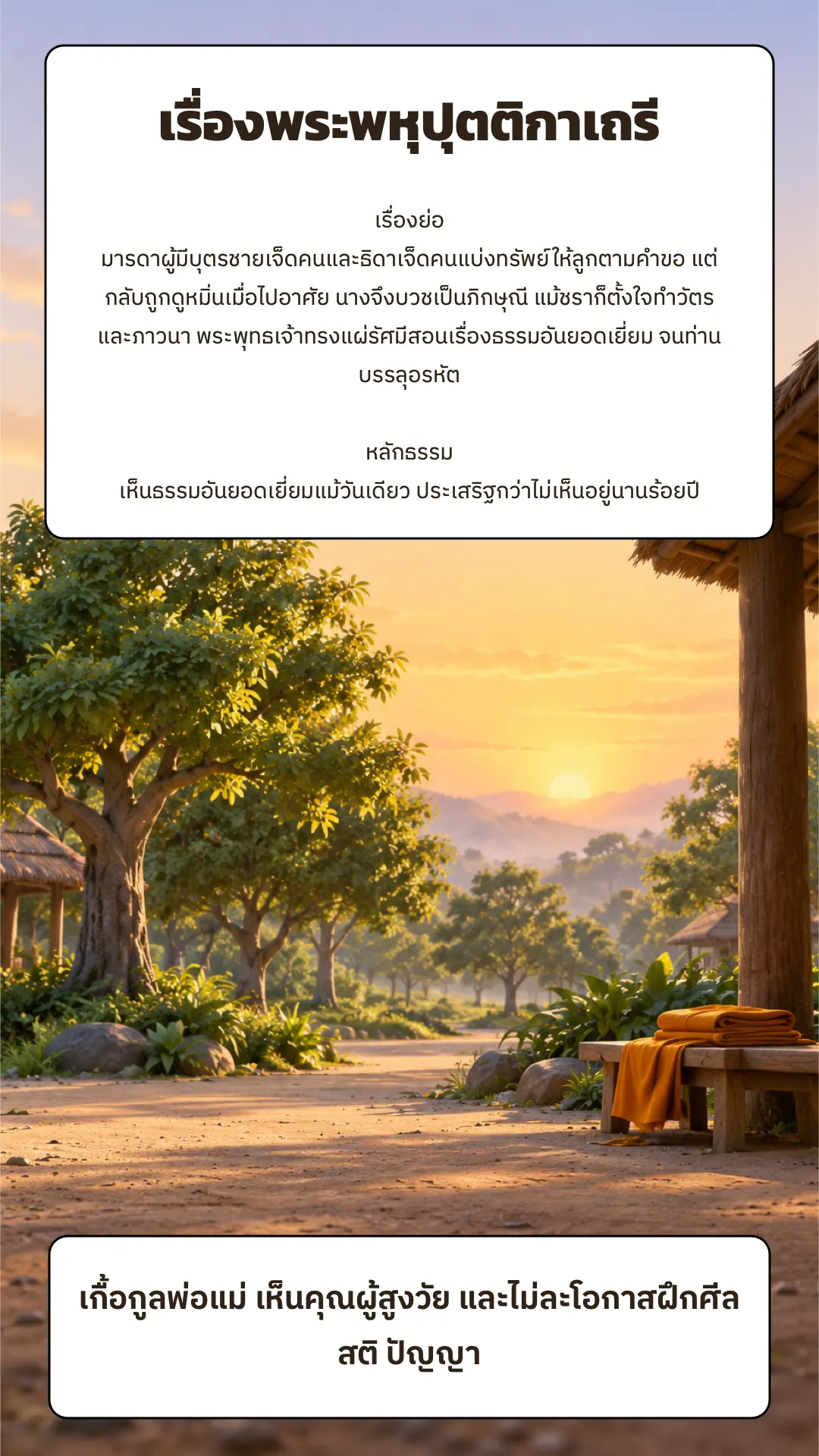 เรื่องพระพหุปุตติกาเถรี ปกหลัง