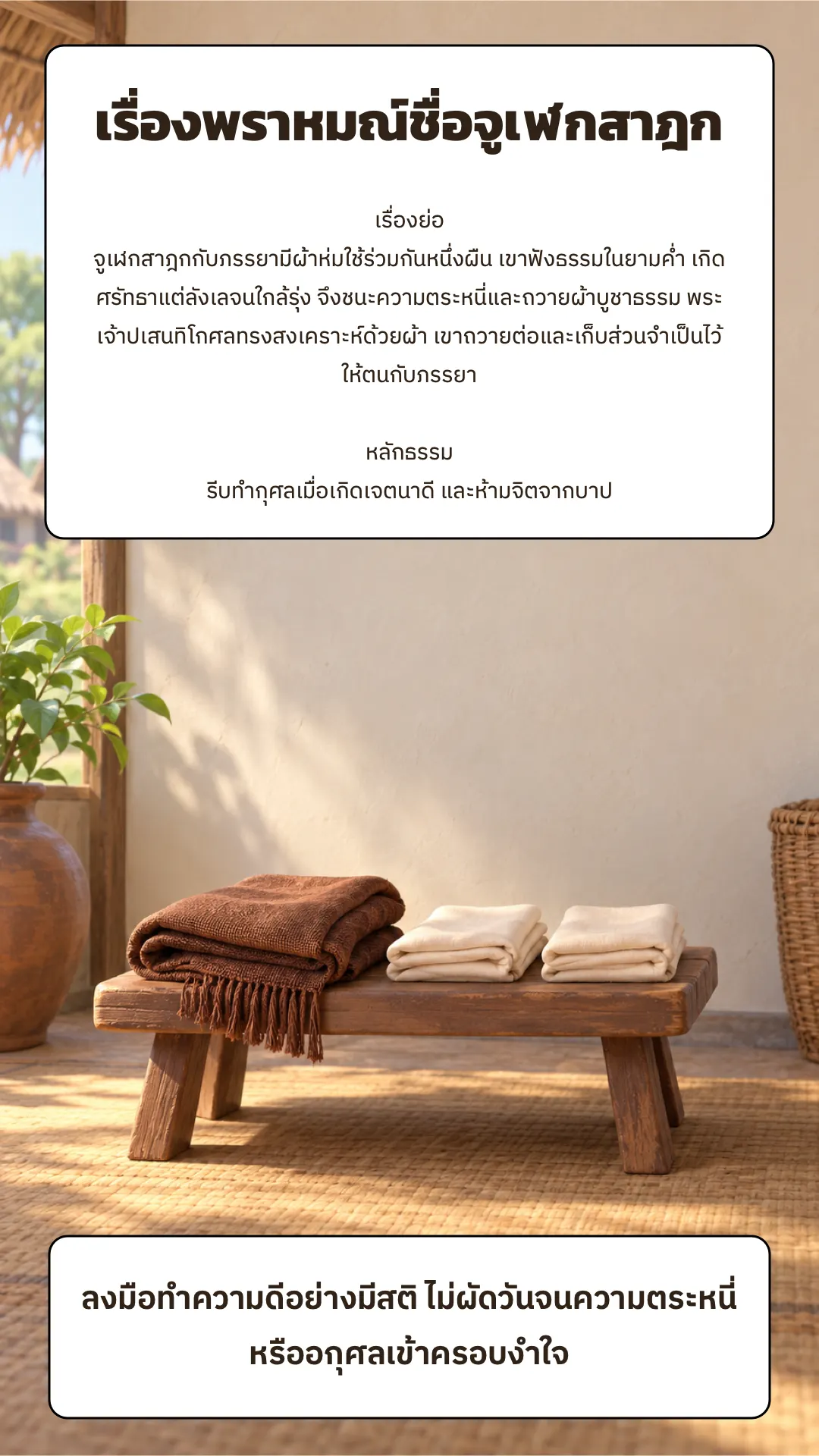 เรื่องพราหมณ์ชื่อจูเฬกสาฎก ปกหลัง