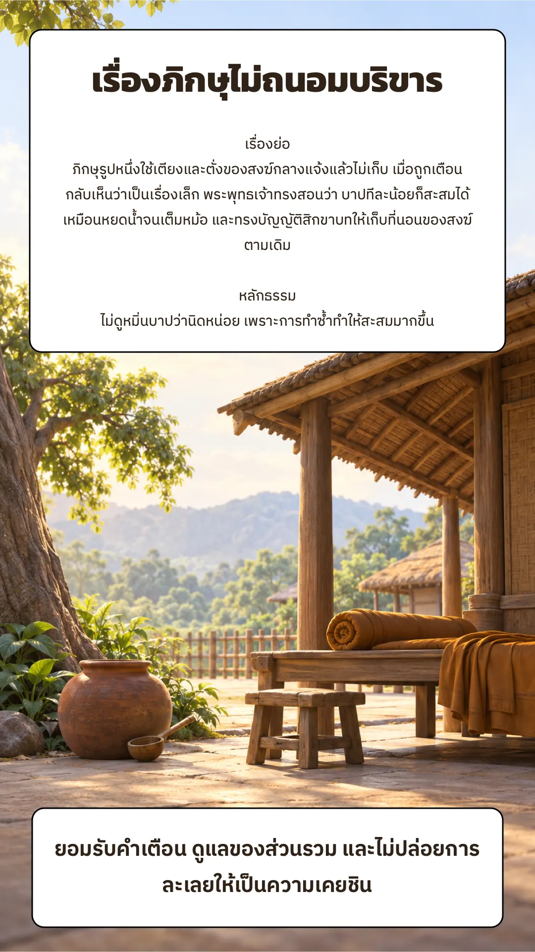 เรื่องภิกษุไม่ถนอมบริขาร ปกหลัง