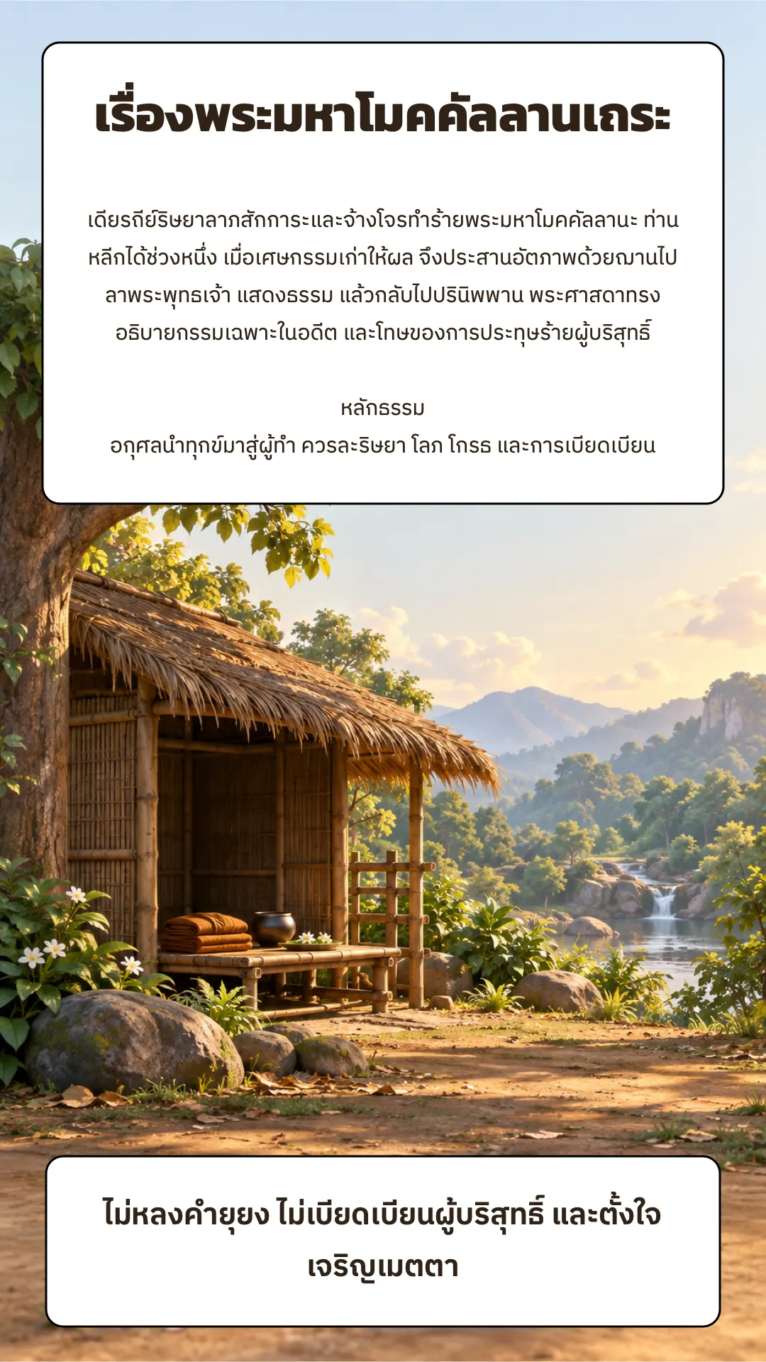 เรื่องพระมหาโมคคัลลานเถระ ปกหลัง