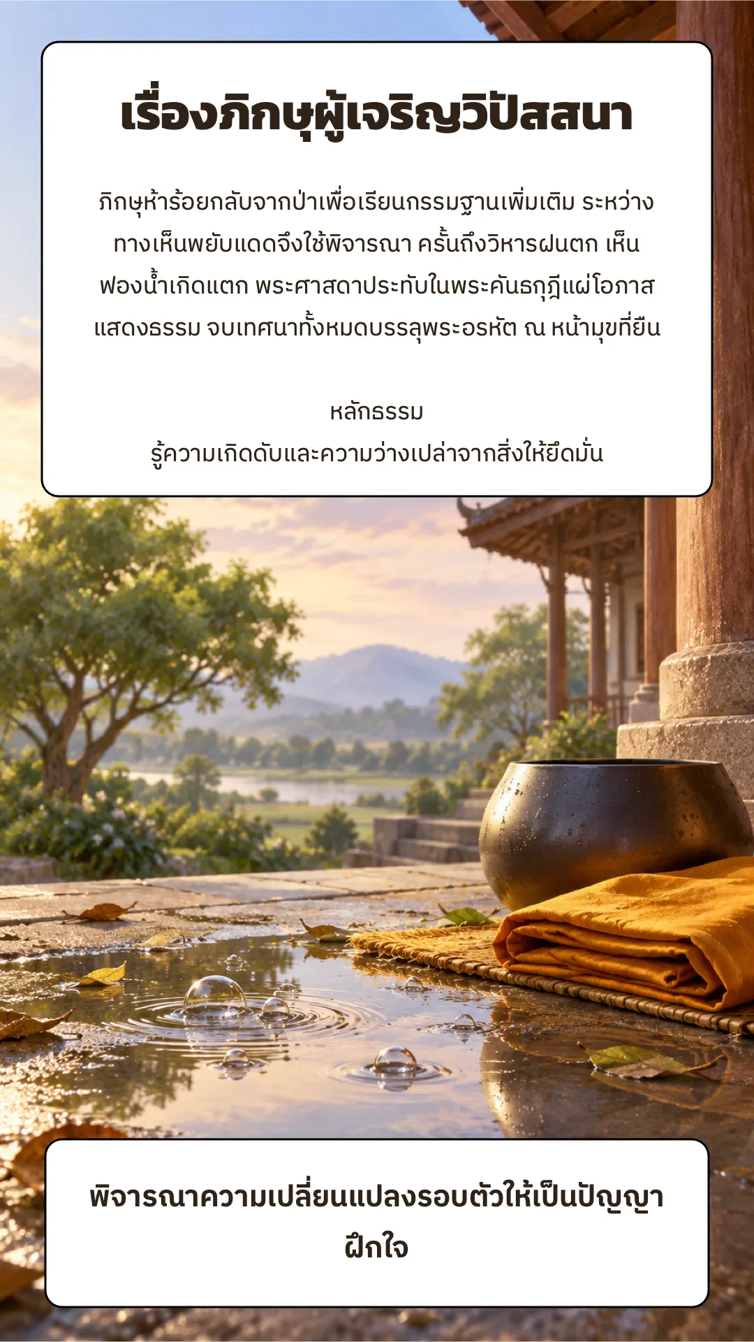 เรื่องภิกษุผู้เจริญวิปัสสนา ปกหลัง