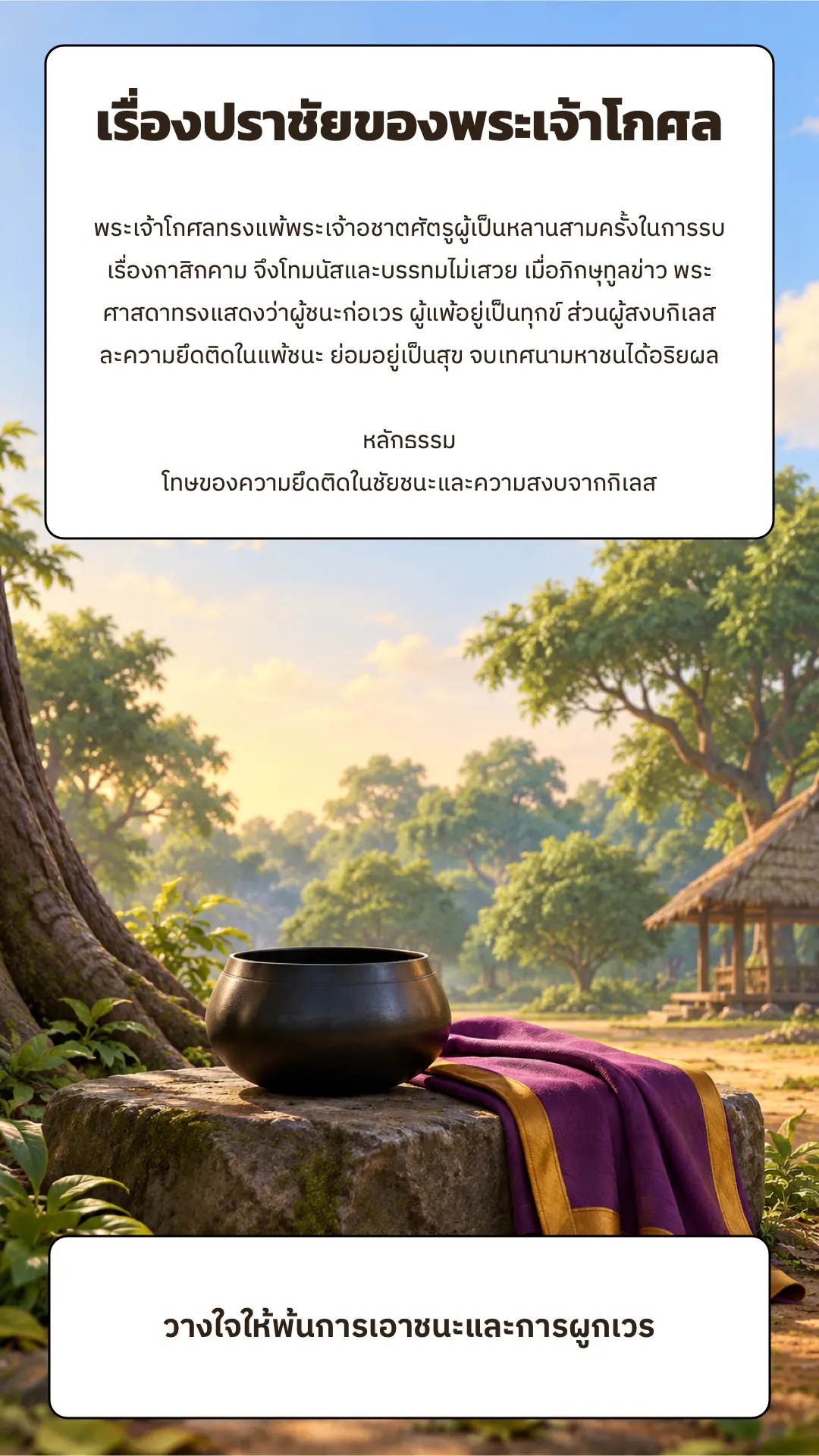 เรื่องปราชัยของพระเจ้าโกศล ปกหลัง