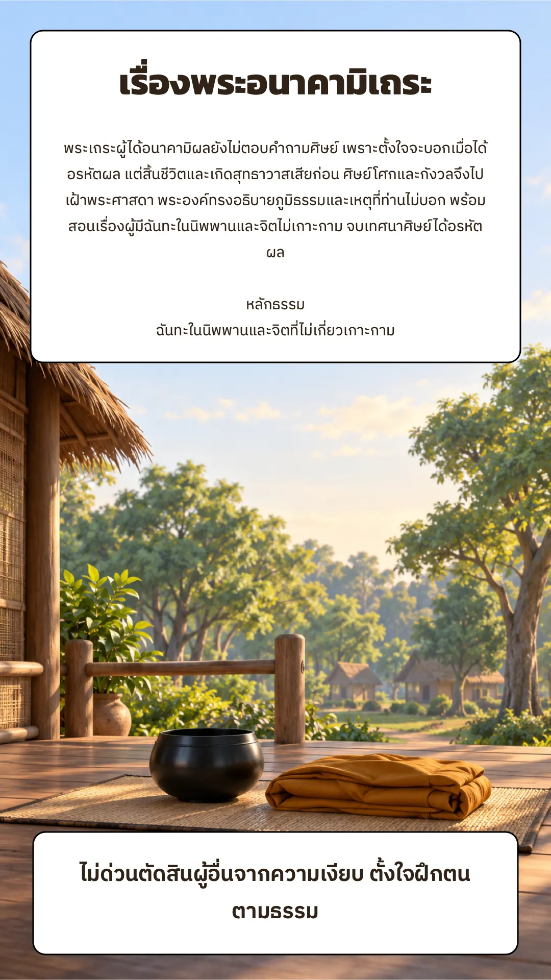 เรื่องพระอนาคามิเถระ ปกหลัง