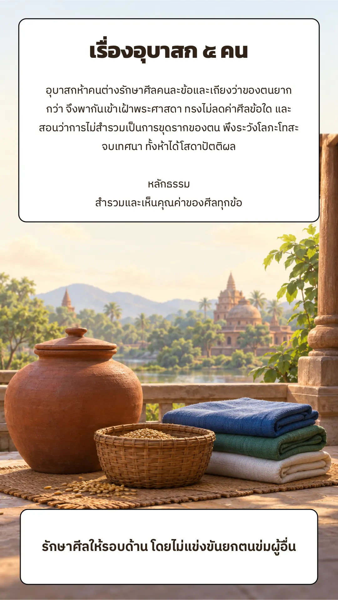เรื่องอุบาสกห้าคน ปกหลัง