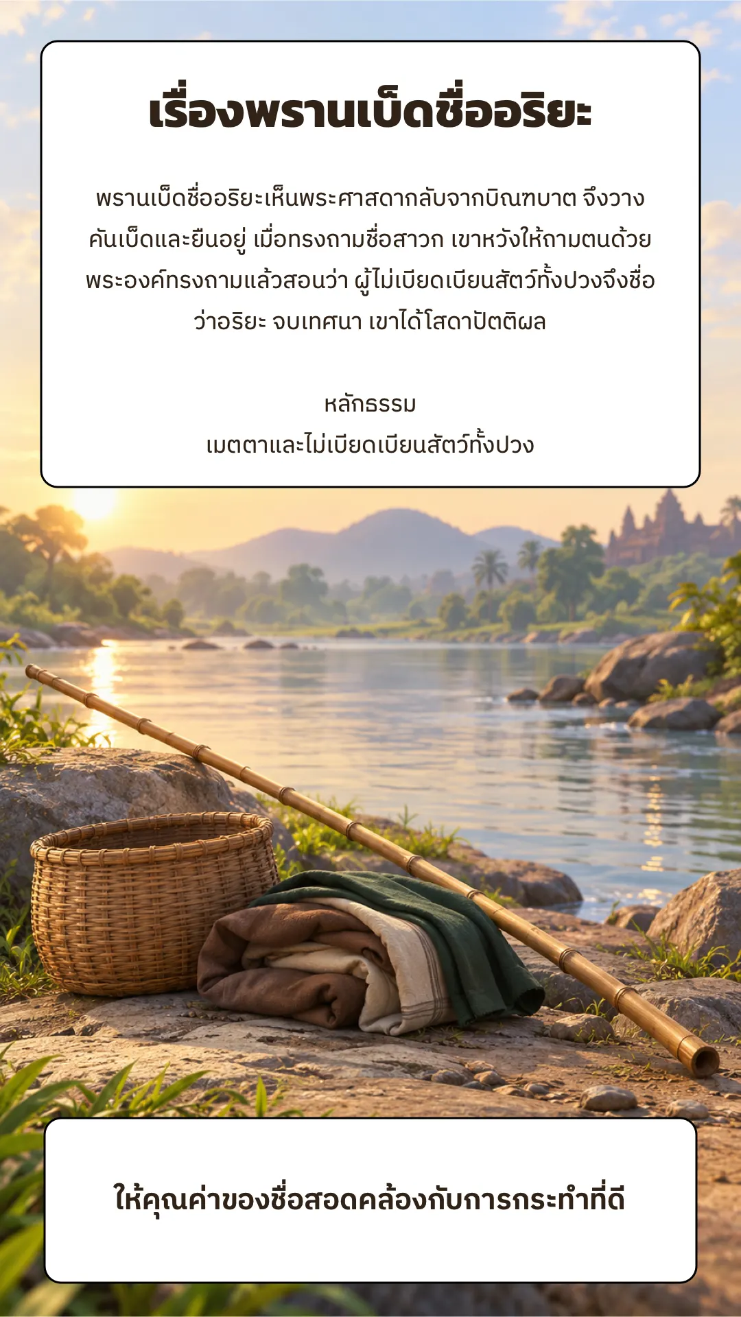 พรานเบ็ดชื่ออริยะ ปกหลัง
