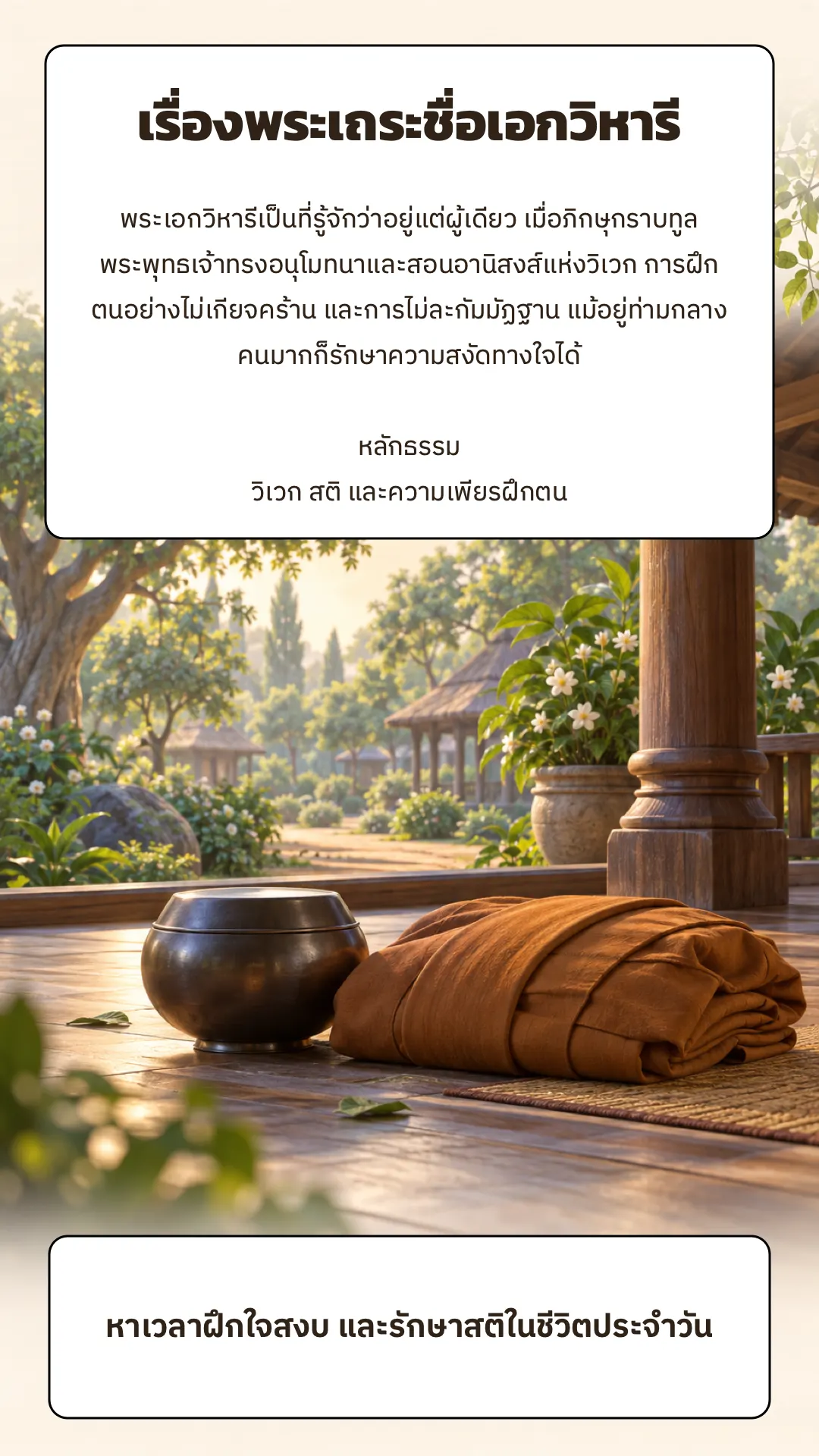 พระเถระชื่อเอกวิหารี ปกหลัง