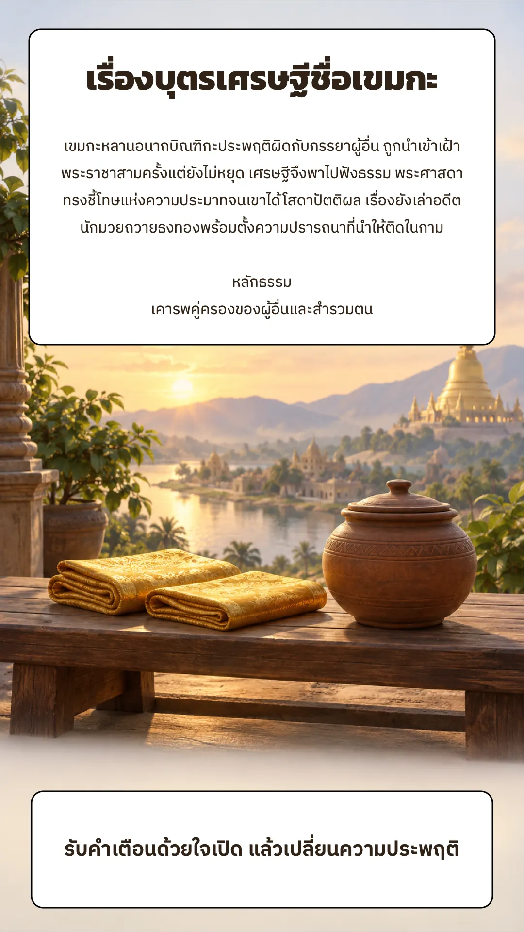บุตรเศรษฐีชื่อเขมกะ ปกหลัง