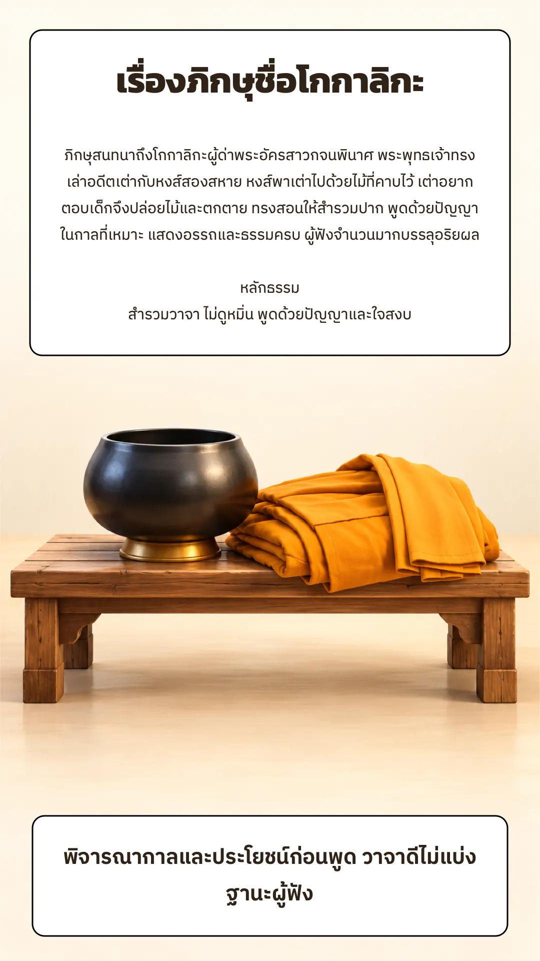 ภิกษุชื่อโกกาลิกะ ปกหลัง