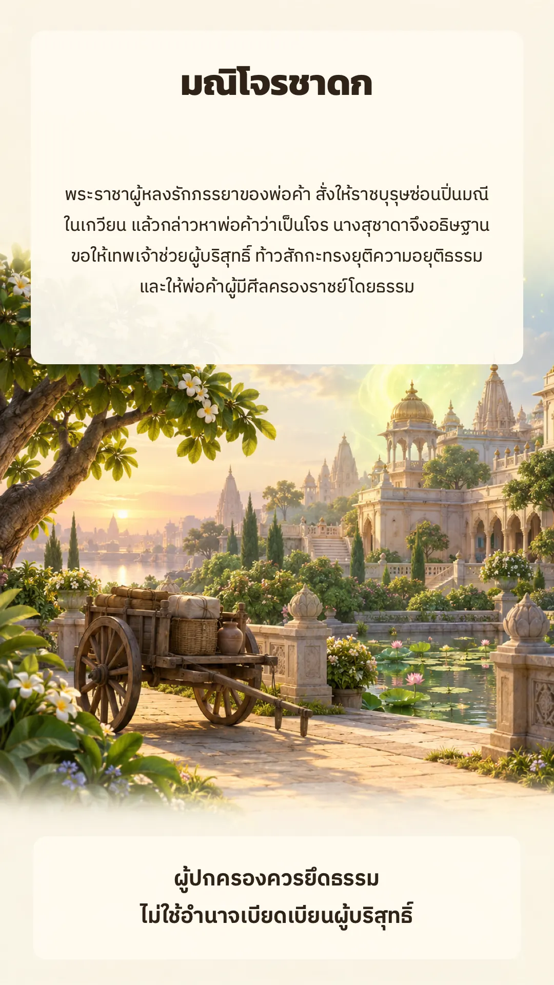 มณิโจรชาดก ปกหลัง