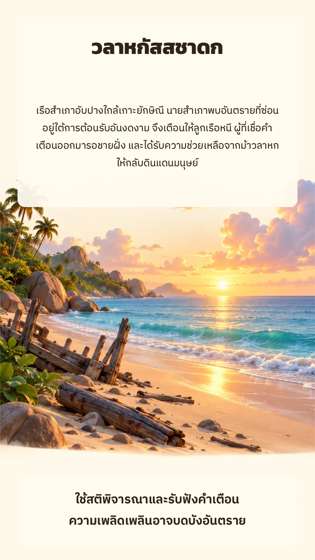 วลาหกัสสชาดก ปกหลัง