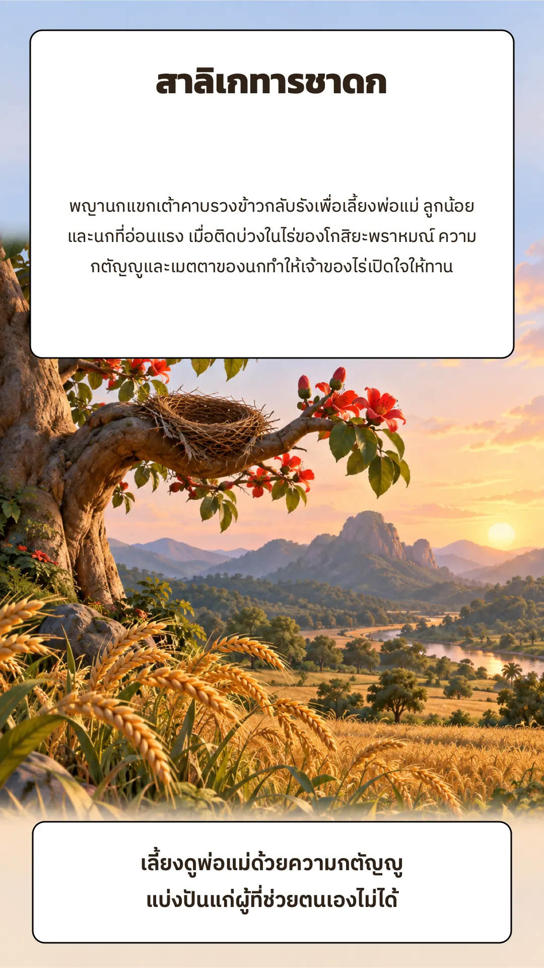 สาลิเกทารชาดก ปกหลัง