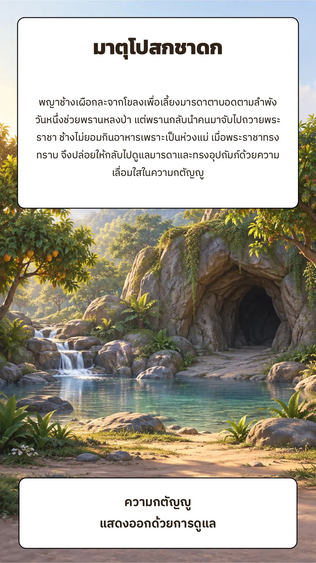 มาตุโปสกชาดก ปกหลัง
