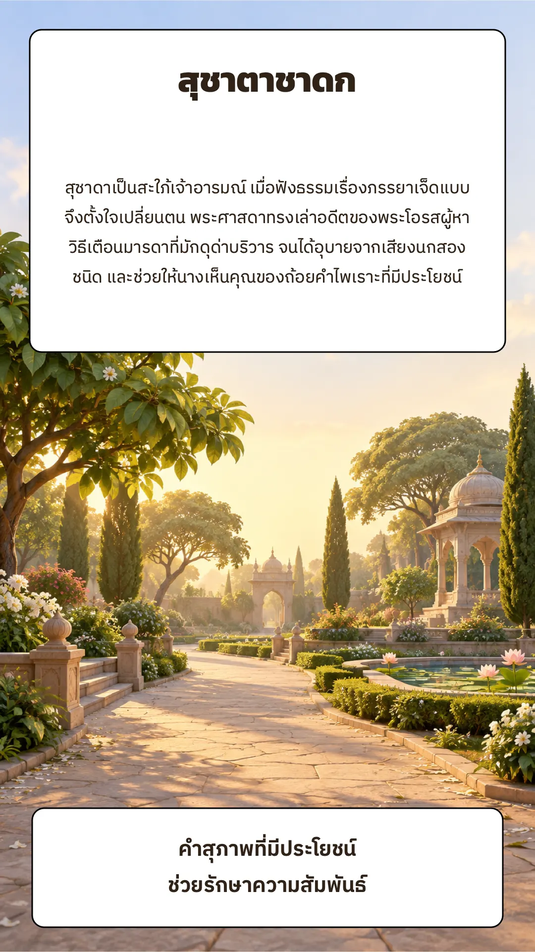 สุชาตาชาดก ปกหลัง