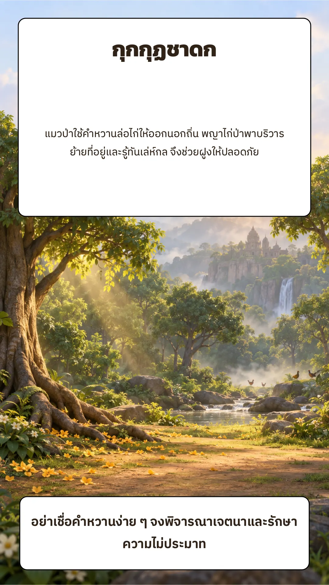 กุกกุฏชาดก ปกหลัง
