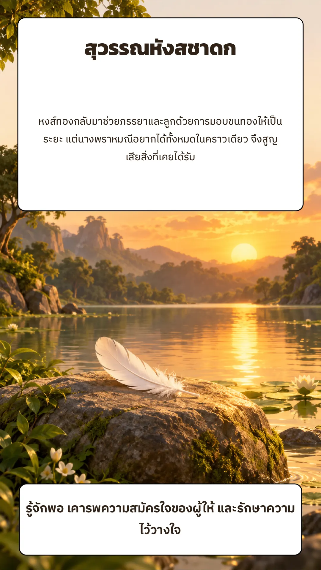 สุวรรณหังสชาดก ปกหลัง
