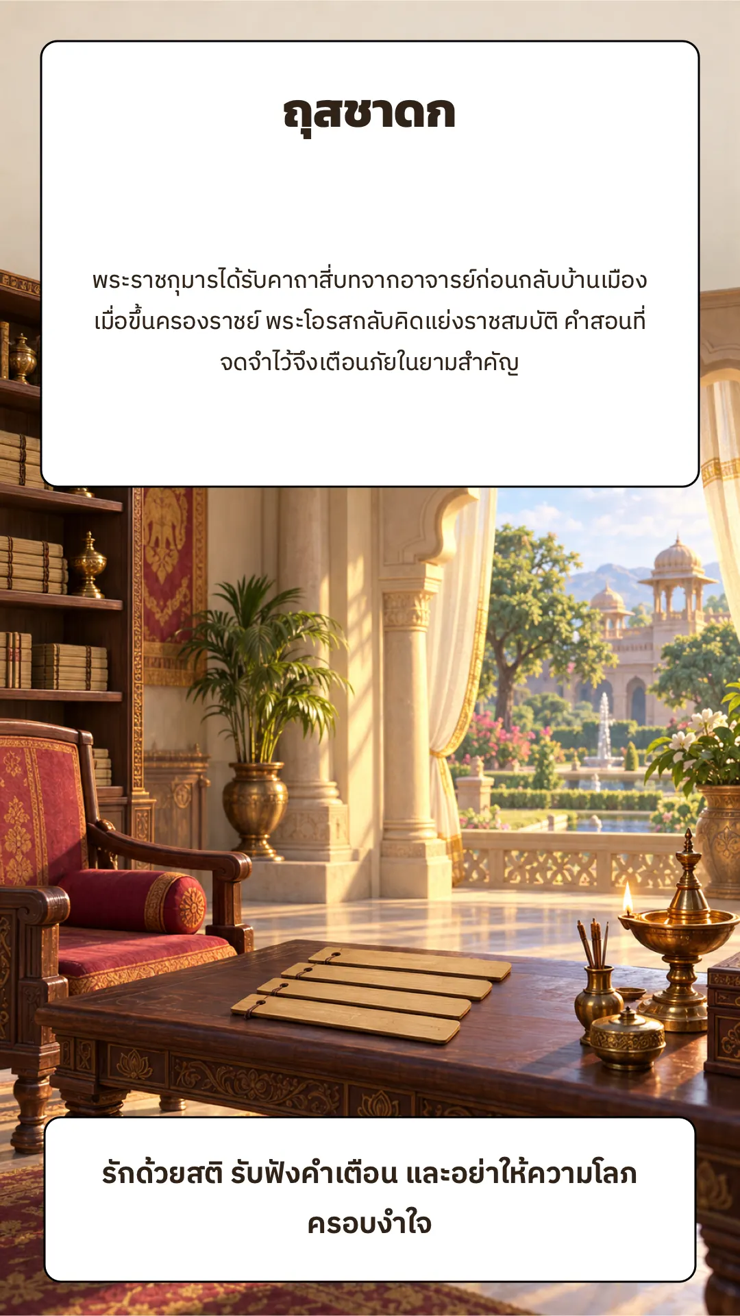 ถุสชาดก ปกหลัง