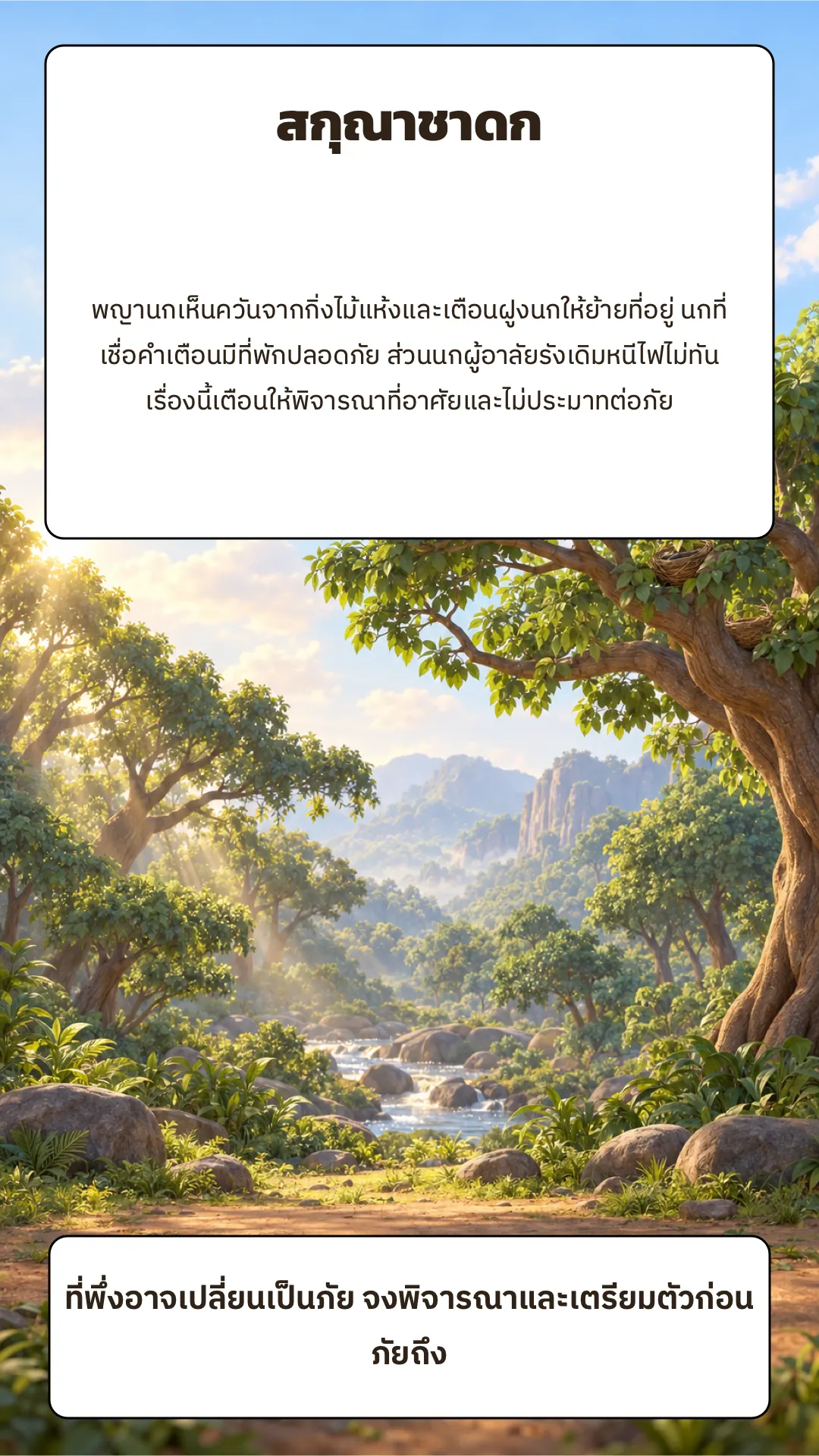 สกุณาชาดก ปกหลัง