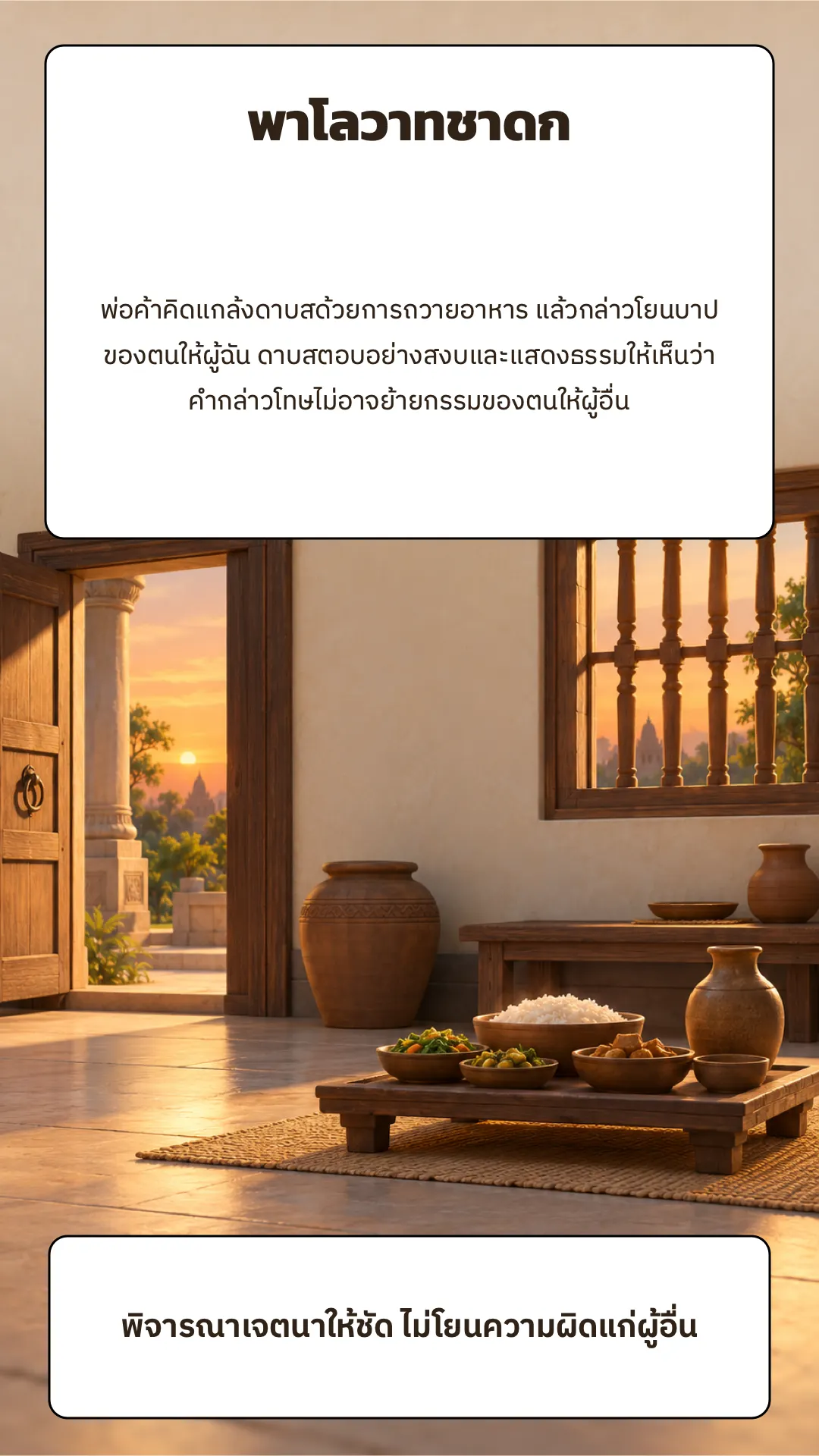 พาโลวาทชาดก ปกหลัง