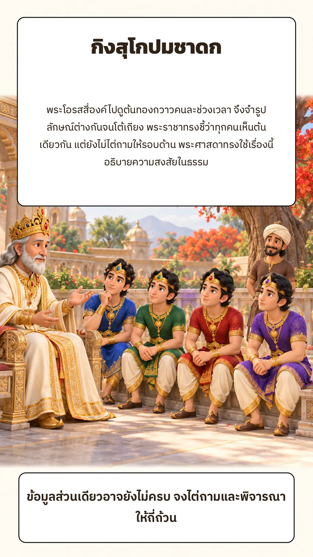 กิงสุโกปมชาดก ปกหลัง
