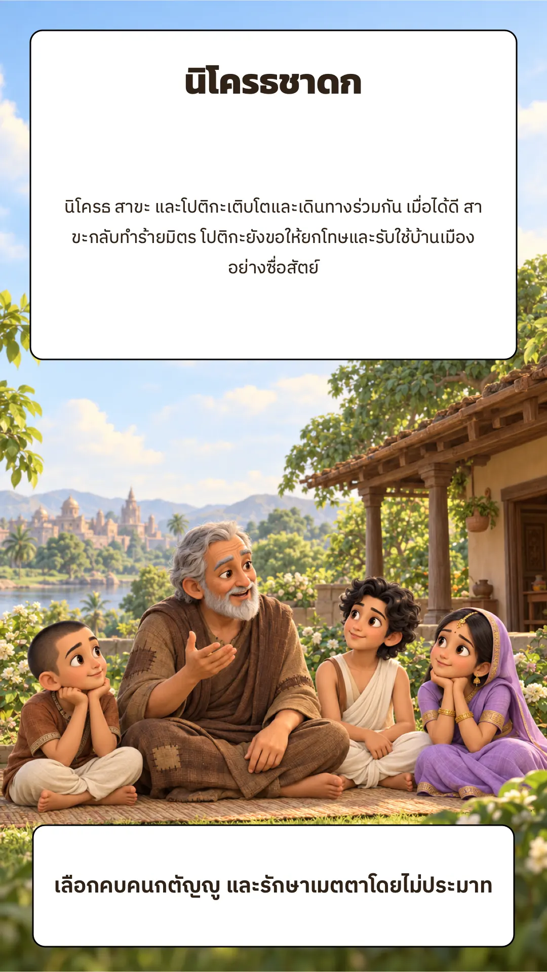 นิโครธชาดก ปกหลัง